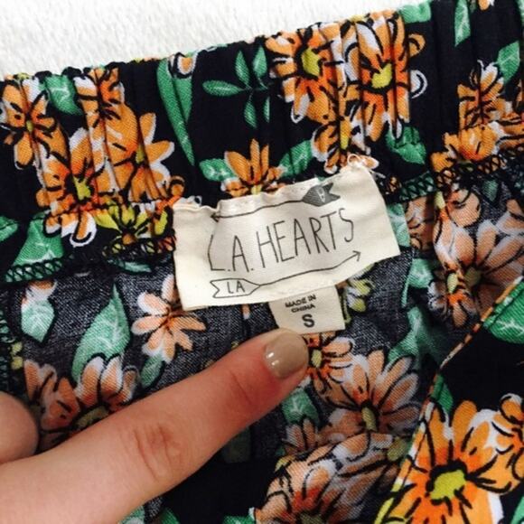LA Hearts Orange and Black Floral Buttoned Skirt | Sz S - Picture 4 of 5